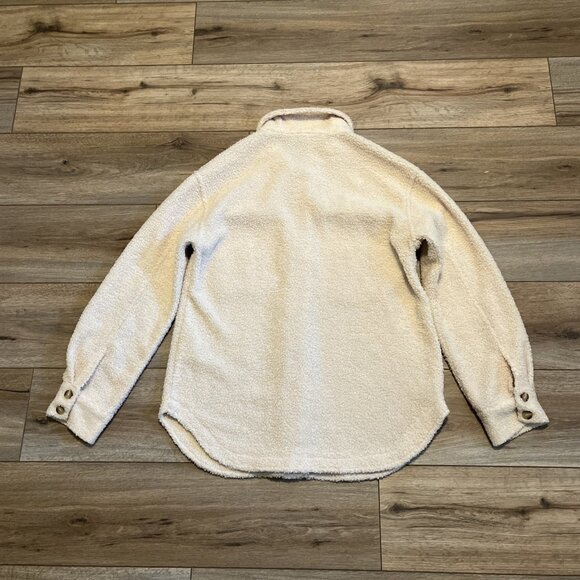 Baltic Born Sherpa Button Up Shacket SZ Small Faux Shearling Cream Jayden Jacket - Picture 9 of 11